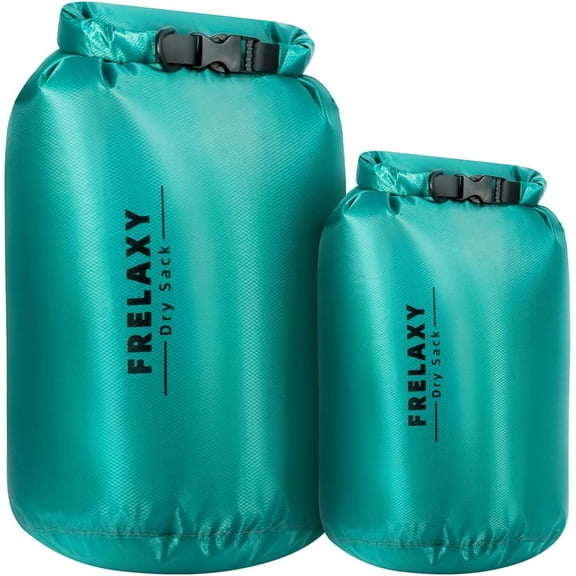 Waterproof Dry Bag 2 Pack/3 Pack, Lightweight Portable Dry Bags, 5L & 15L & 25L Durable Dry Sack Set Keep Gear Dry for Hiking, Camping, Boating, Backpacking, Kayaking (2 Pack - Turquoise)