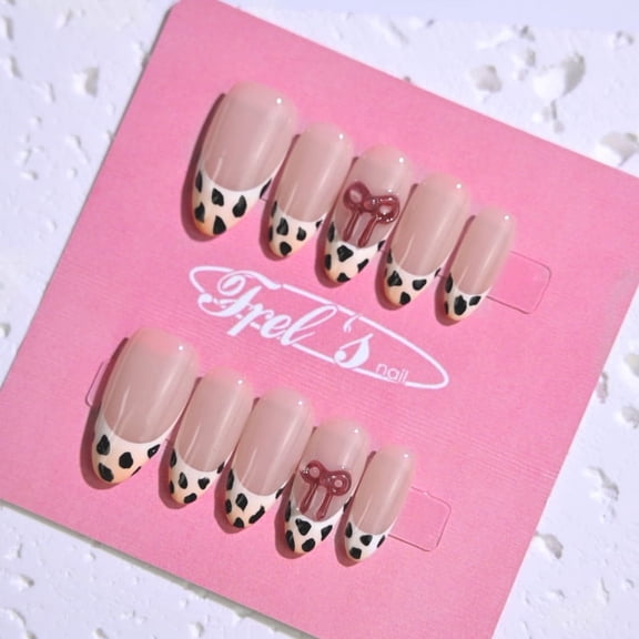 Frely's nail ALMOND Sexy Wild Cat S,Handmade nail art,Press-On Nails, Holiday Gift Set with Holiday