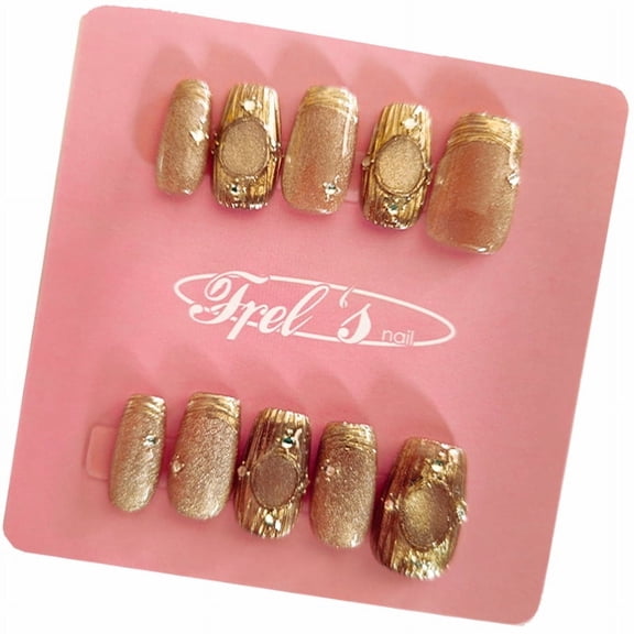 Frely's nail TRAPEZE Star and Moon Legend M ,Handmade nail art,Press On Nails, Holiday Gift Set with Holiday