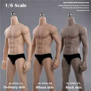 Fremego 1/6 Scale Super-Flexible Seamless Body 12 inch Muscle Male Action Figure Soldier Black Skin
