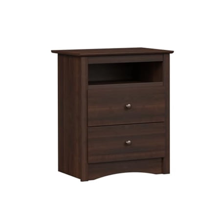 Prepac Fremont Tall 2-Drawer Nightstand with Open Shelf, Espresso