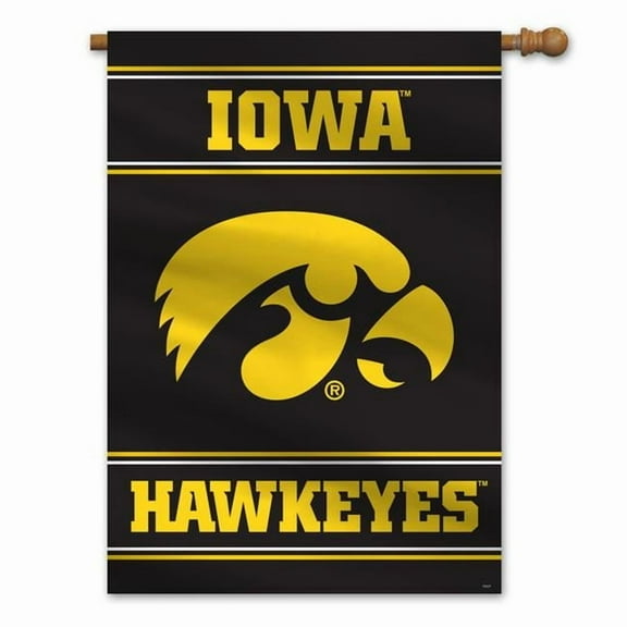 Fremont Die 2324544897 28 x 40 in. Iowa Hawkeyes House Flag Style 2 Sided Banner