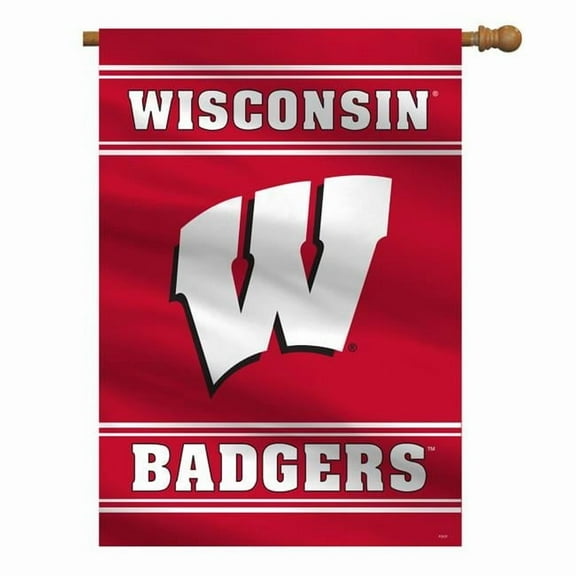 Fremont Die  28 x 40 in. Polyester Wisconsin Badgers 2 Sided Banner