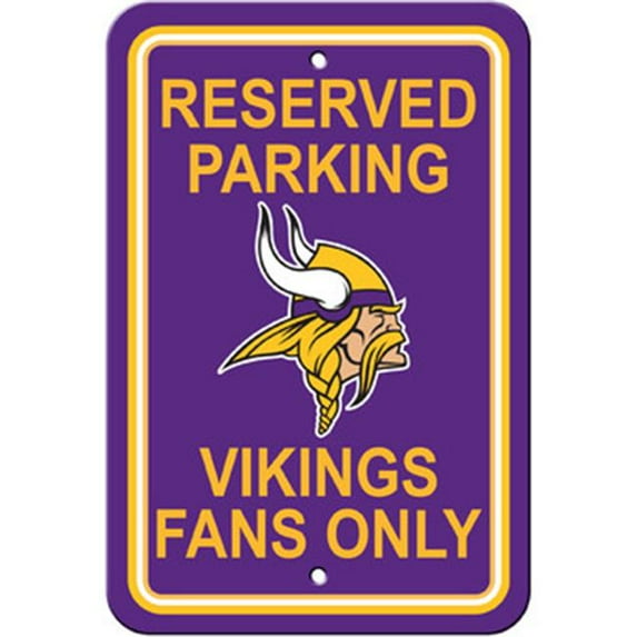 Fremont Die 90235 Minnesota Vikings Plastic Parking Sign - Reserved Parking