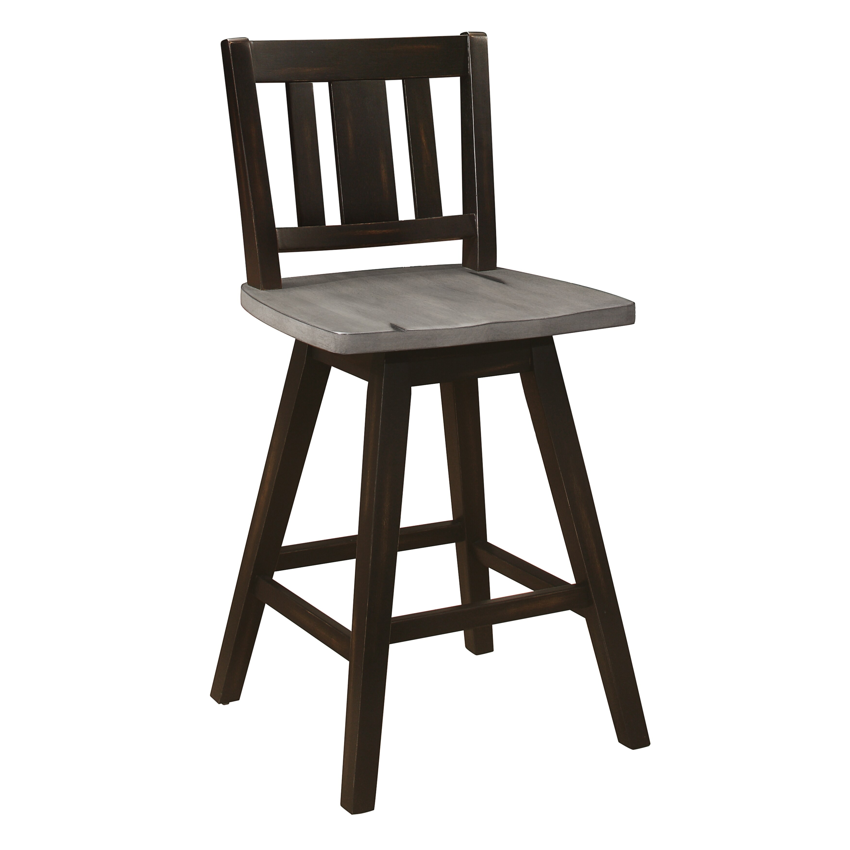 Fremont & Park Roux Swivel Counter Height Barstool (Set of 2) Slat Back