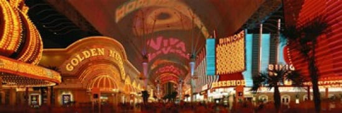 Fremont Street Experience Las Vegas NV USA Canvas Art - Panoramic Images (18 x 6)