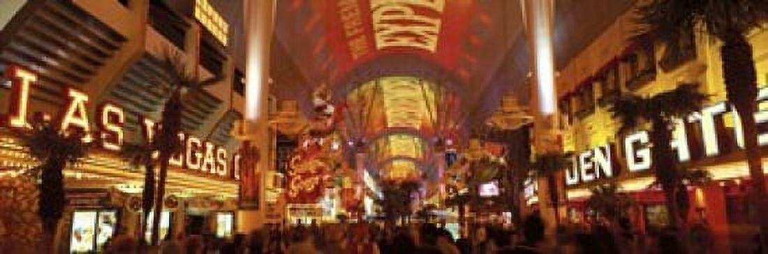 Fremont Street Experience Las Vegas NV USA Canvas Art - Panoramic Images (18 x 6)