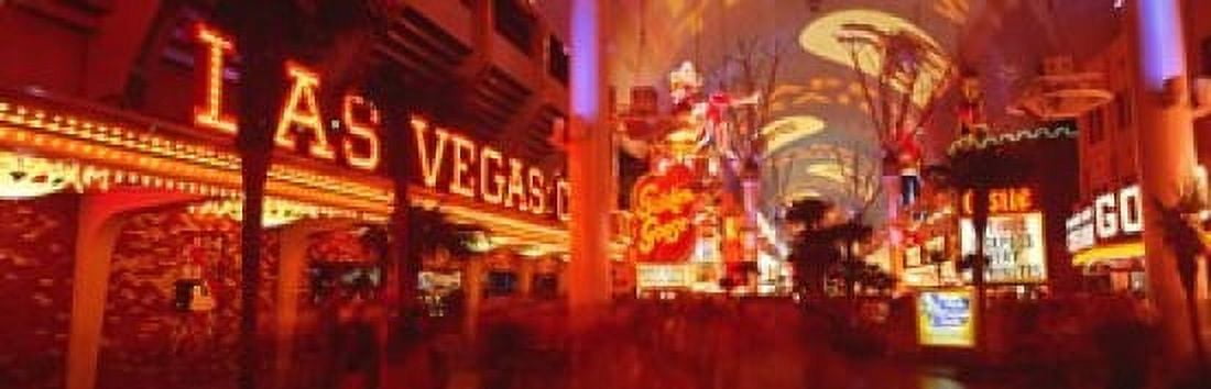 Fremont Street Experience Las Vegas NV USA Canvas Art - Panoramic Images (18 x 6)