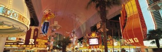 Fremont Street Experience Las Vegas NV USA Canvas Art - Panoramic Images (36 x 12)