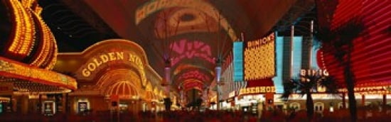 Fremont Street Experience Las Vegas NV USA Canvas Art - Panoramic Images (36 x 12)