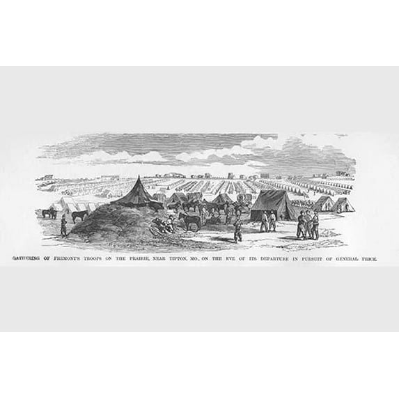 Fremont's Encampment on his way to engage General Price-Fine Art Canvas Print (20" x 30")