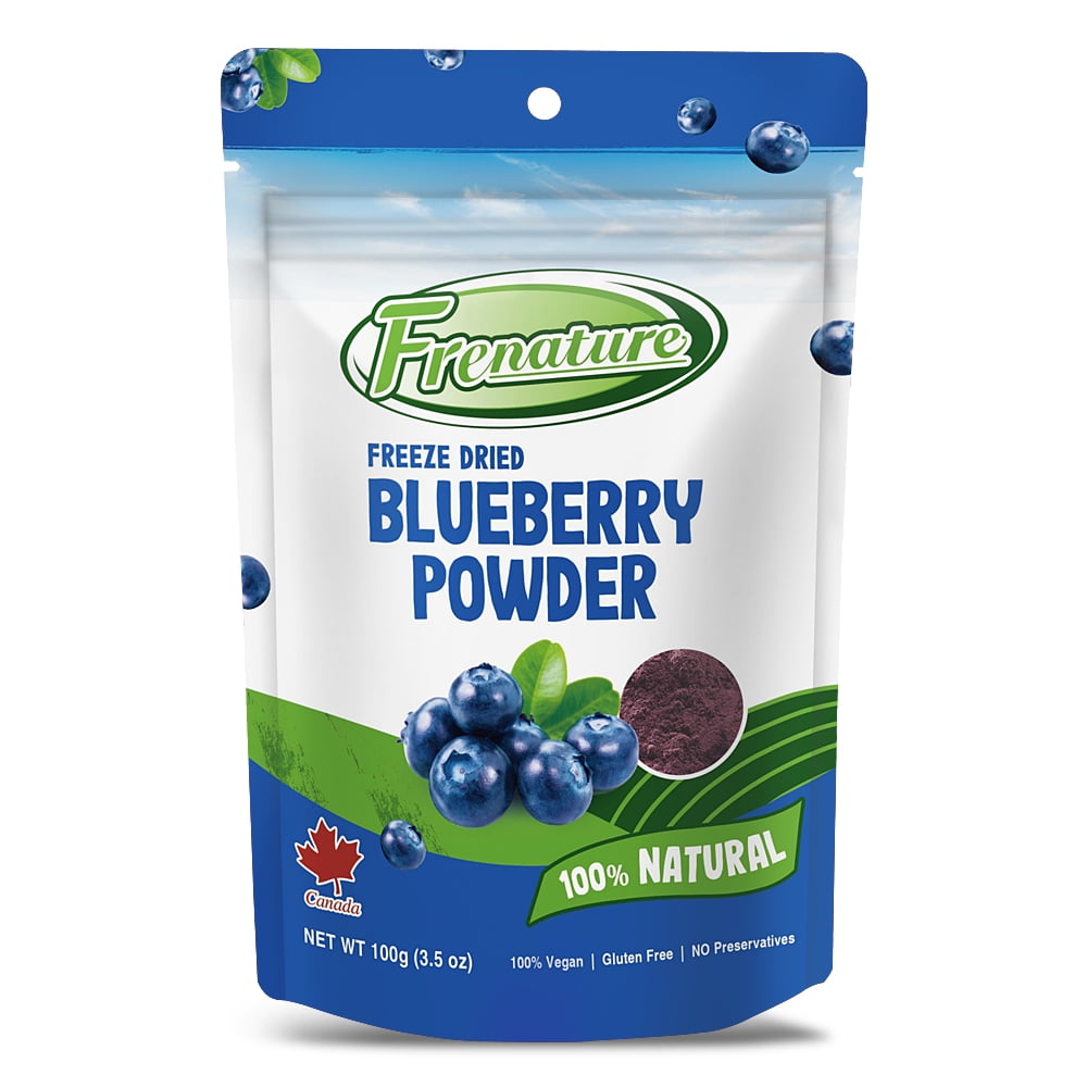Frenature Freeze Dried Blueberry Powder, Premium Canadian Blueberries, Antioxidant-Rich, Vegan, Ideal for Smoothies, 3.5oz