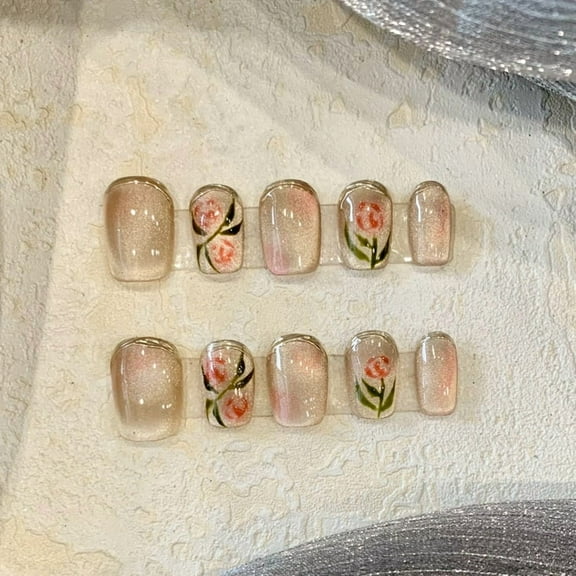 French Advanced Rose Wear Armor Fashion Short Temperamental Nail Tip