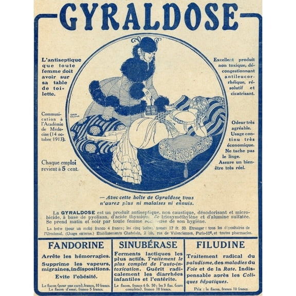 French Advertisement C.1916 For Gyraldose An Antiseptic Feminine Hygiene Product Poster Print