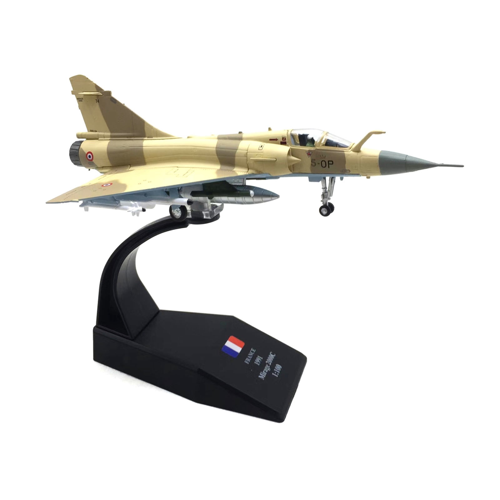 French Air Force Mirage 2000 Fighter Model Airplane for Aviation Enthusiast Display 1:100 Scale Diecast Alloy TAPDRA Store