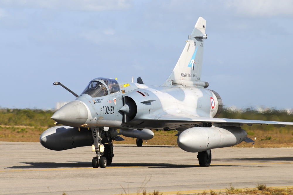 French Air Force Mirage 2000 taxiing at Natal Air Force Base Brazil Canvas Art - Riccardo NiccoliStocktrek Images (17 x 12)