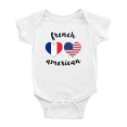 thumbnail image 1 of French American Flag Two Hearts Baby Bodysuit Newborn Clothes Outfits (White, 3-6 Months), 1 of 5