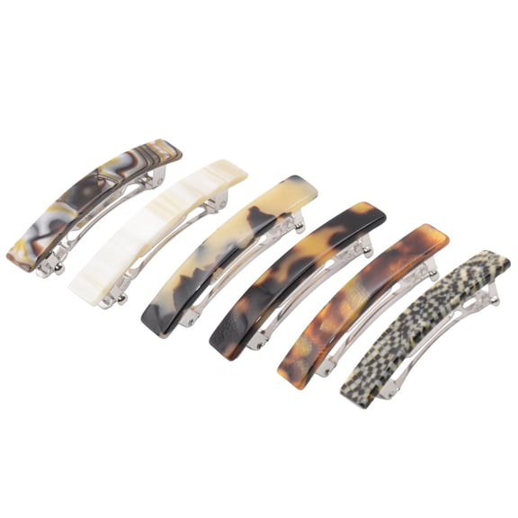 French Amie Bar Mini Set of 6 Handmade Celluloid Hair Clip Barrette for Girls