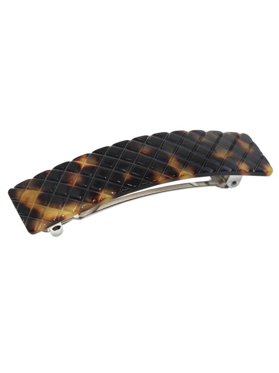 Beau Criss Cross Handmade Hair Clip Automatic Barrette Silver Clasp