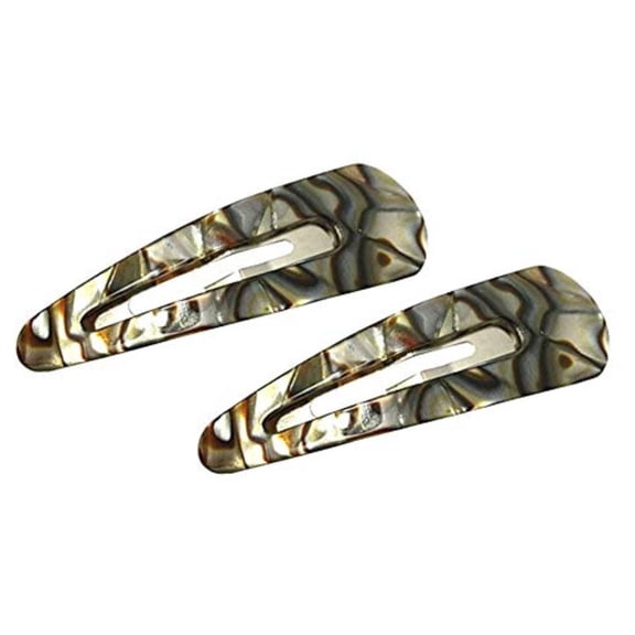 French Amie Clic Clac Large Onyx Handmade Cellulose Snap Hair Pins Clips