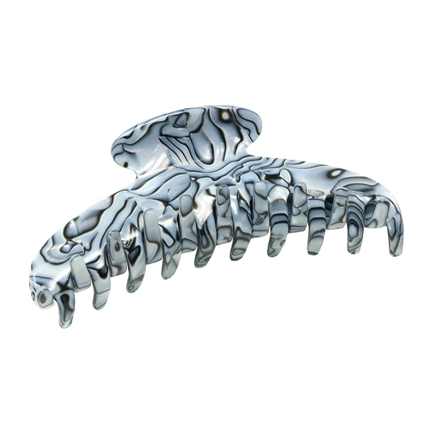 French Amie Contour Gray Magma Large 4 ¾” Handmade Cellulose Hair Grip Claw Clip Clamps Indoor Outdoor for Women and Girls for Thick Hairs (Gray Magma) C80