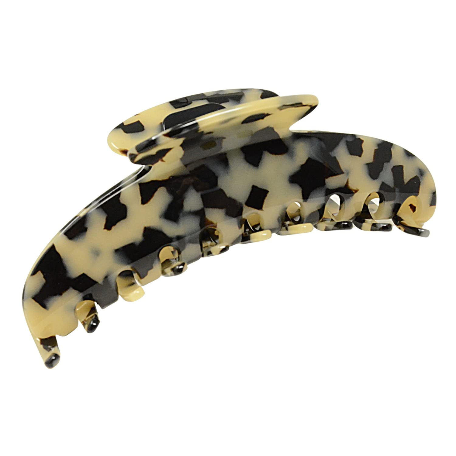 French Amie Contour Large 4 &frac34;&rdquo; Celluloid Handmade Jaw Hair Claw Clip for Women