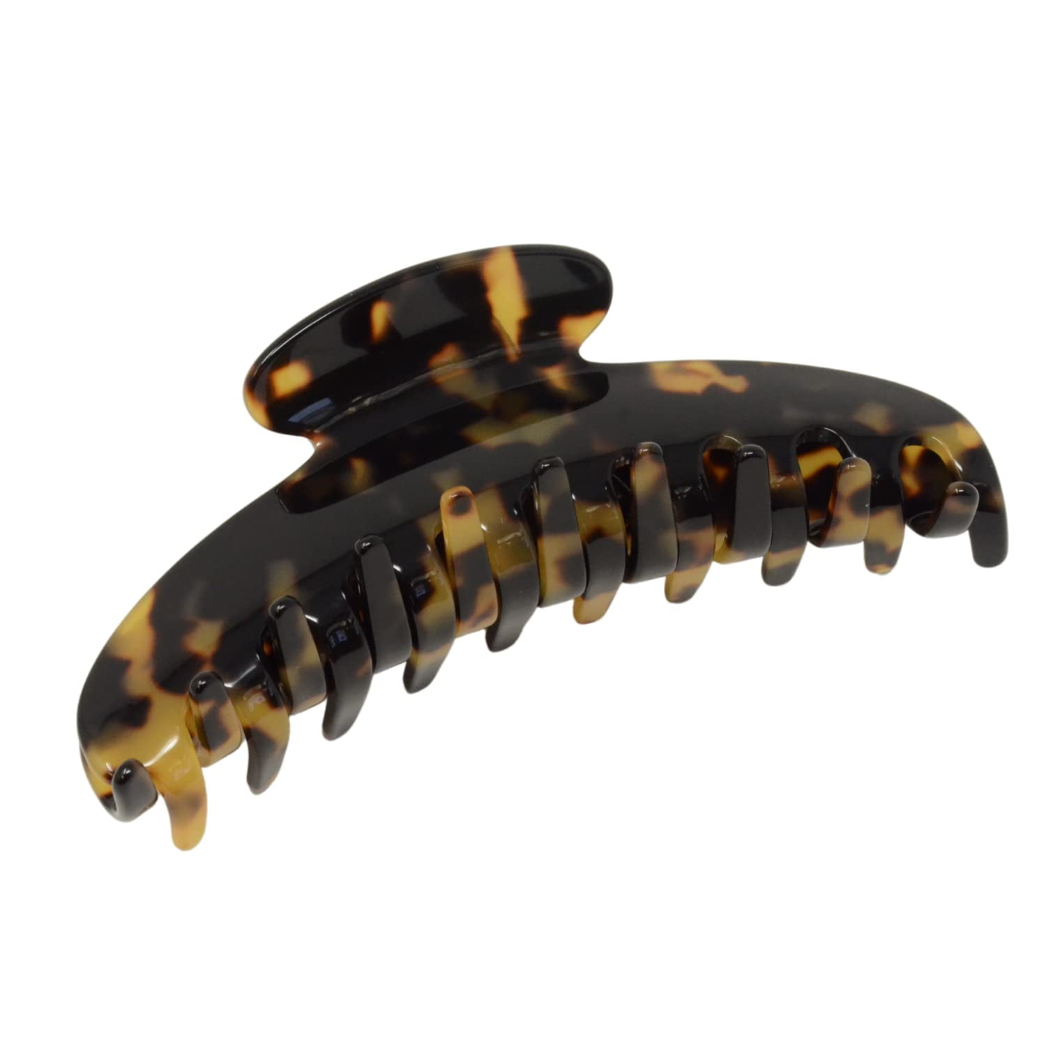 French Amie Contour Large 4 &frac34;&rdquo; Celluloid Handmade Jaw Hair Claw Clip for Women