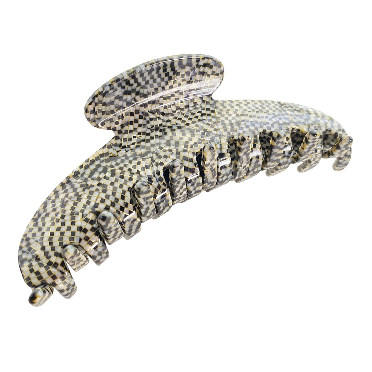 French Amie Contour Large 4 &frac34;&rdquo; Celluloid Handmade Jaw Hair Claw Clip for Women