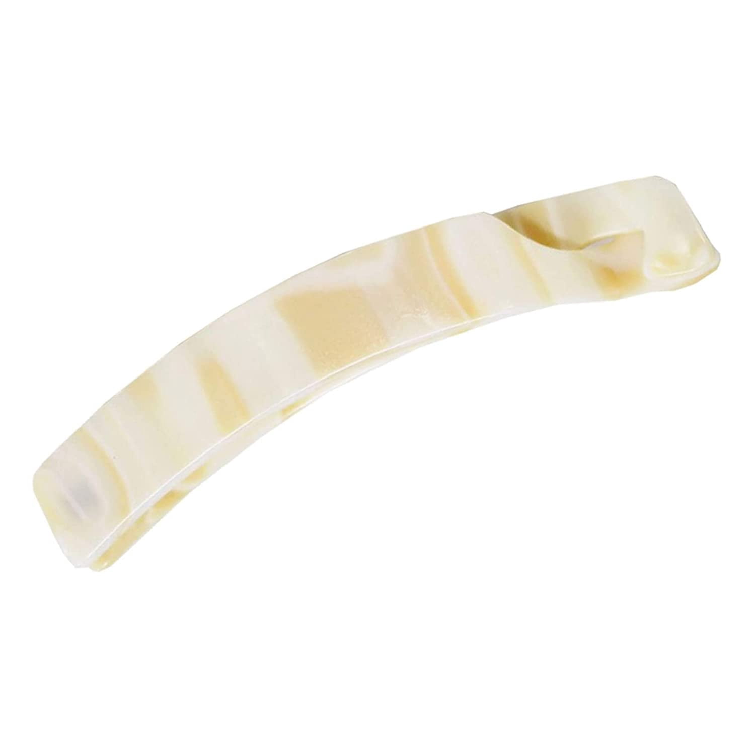 French Amie Elongated Curve 4" Celluloid Handmade Banana Hair Clip for Women