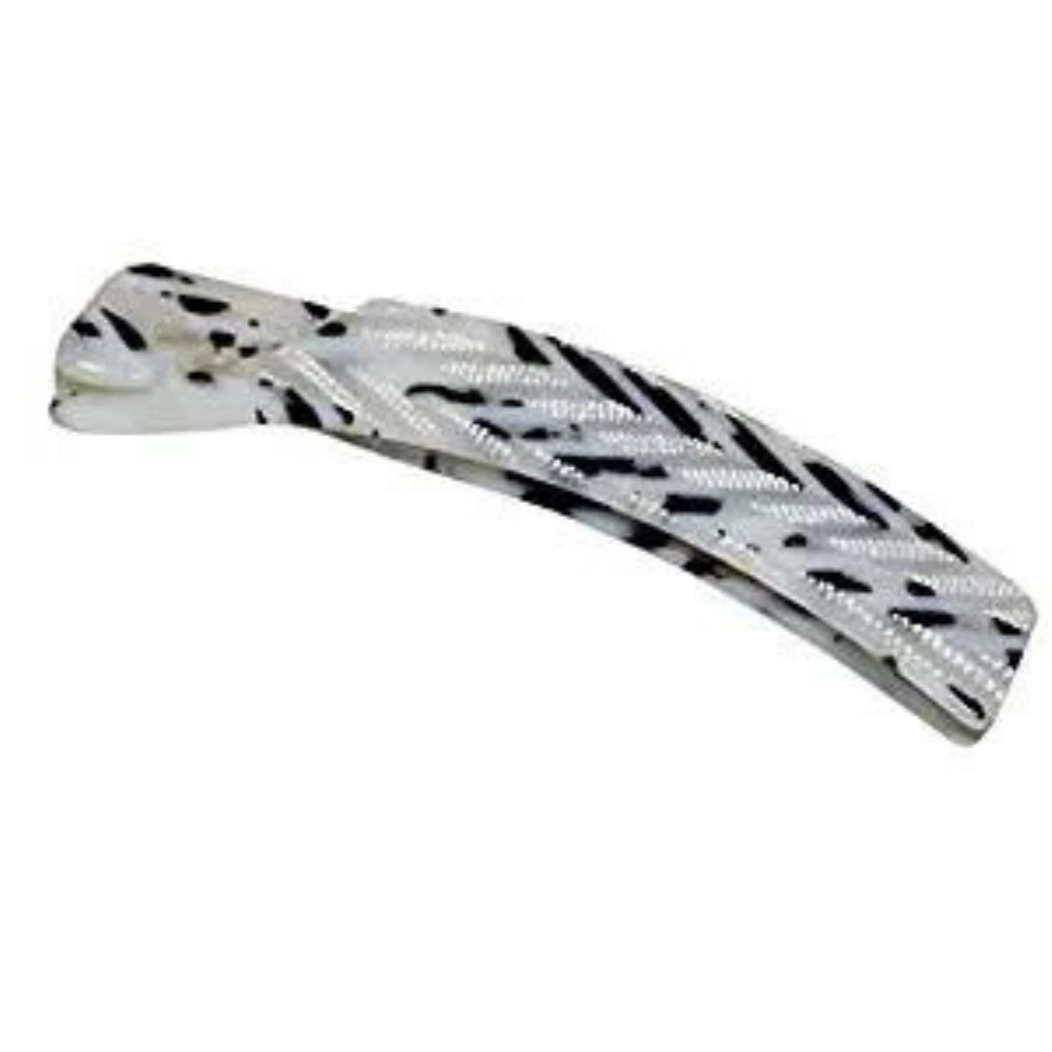 French Amie Elongated Curve 4" Celluloid Handmade Banana Hair Clip for Women