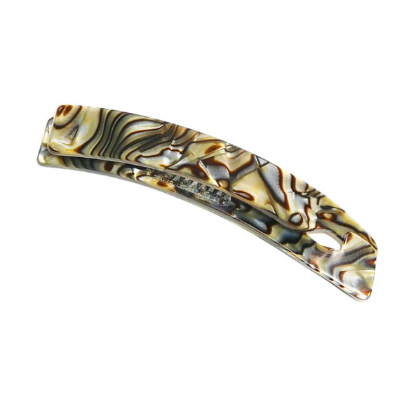 French Amie Elongated Curve 4" Celluloid Handmade Banana Hair Clip for Women