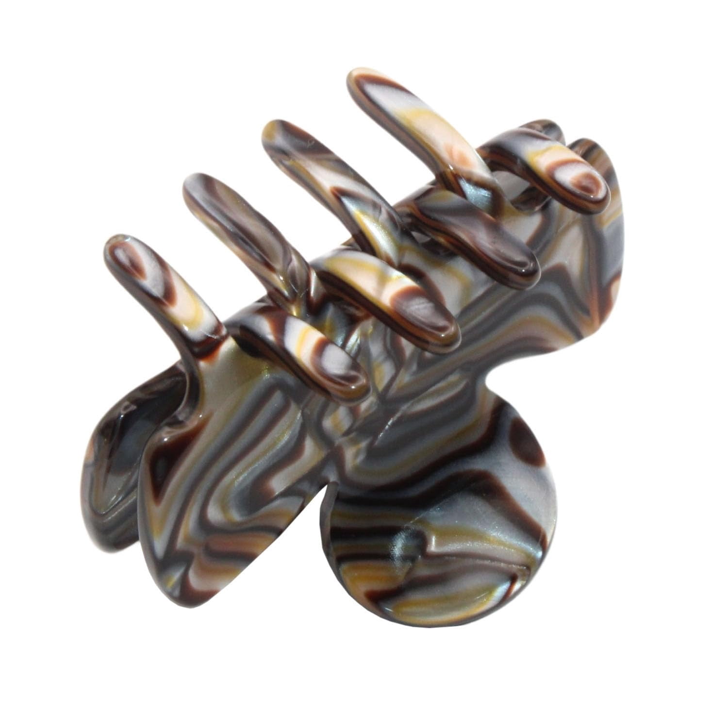 French Amie Grace Small 2&rdquo; Celluloid Handmade Flexible Hair Claw for Thin Hair