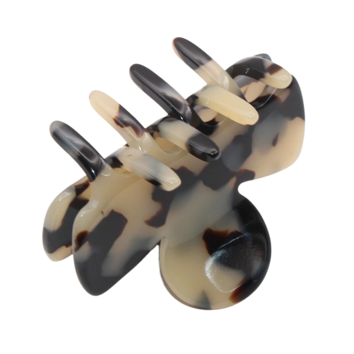 French Amie Grace Small 2&rdquo; Celluloid Handmade Flexible Hair Claw for Thin Hair