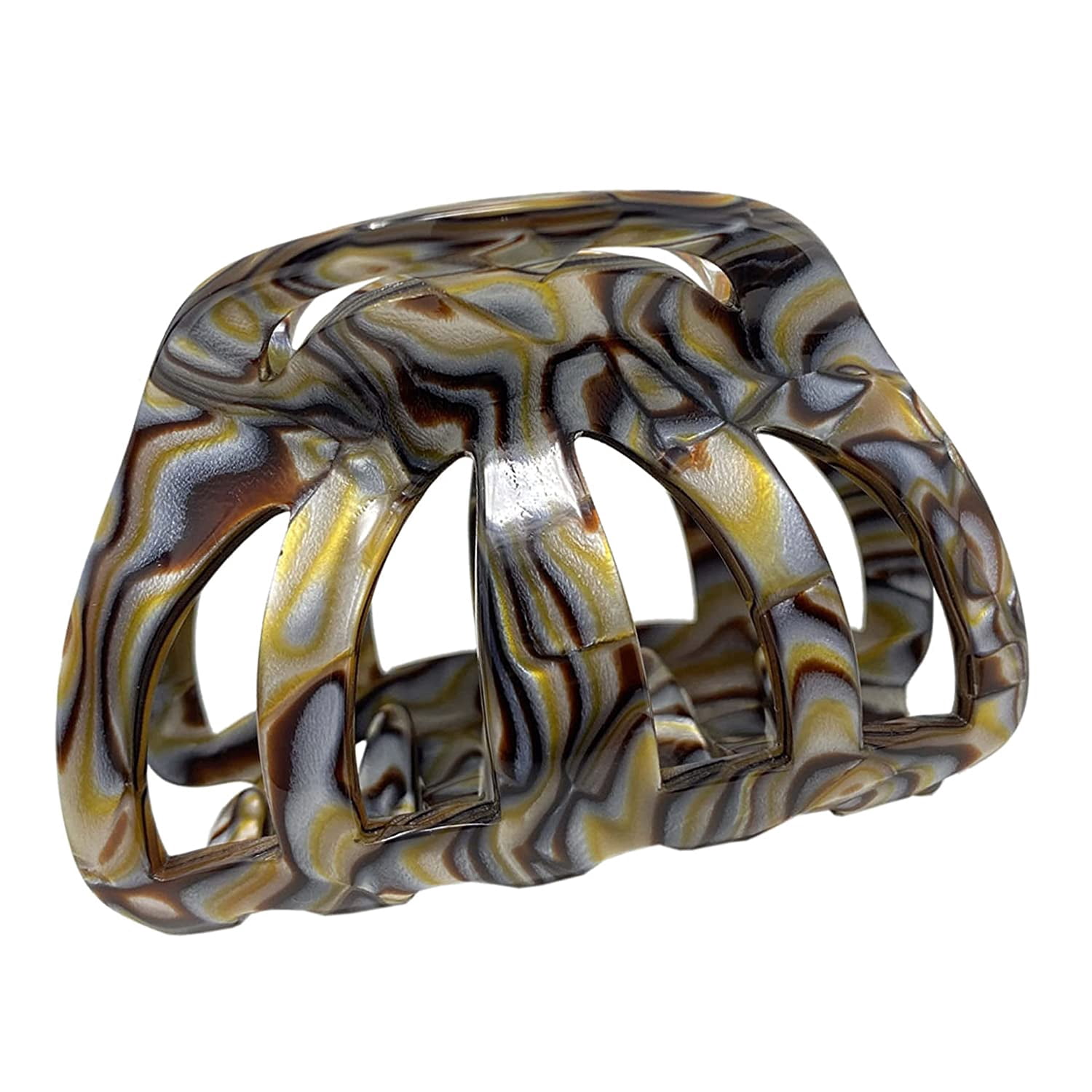 French Amie Hump Small 2 3/4" Celluloid Handmade Jaw Hair Claw Clip