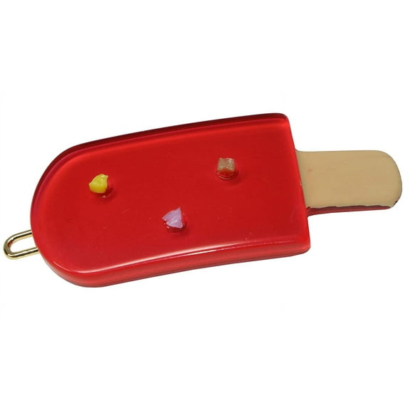 French Amie Ice Cream Bar Coral Pink Small 2 Handmade Side Slide Hair Clip Barr