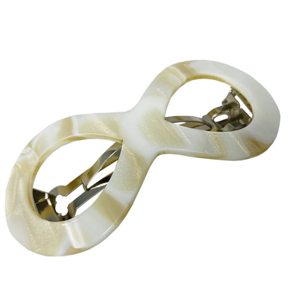 French Amie Infinity Loop 3&rdquo; Celluloid Handmade Automatic Hair Barrette