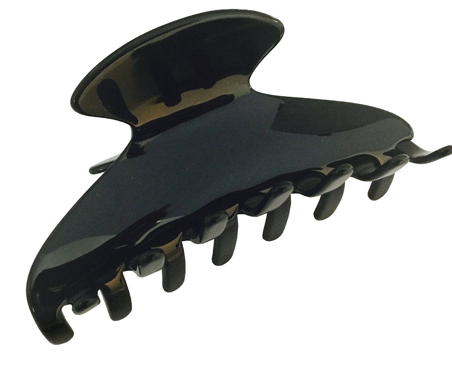 French Amie Long Large Onyx & Cream Tokyo Handmade Celluloid Jaw Hair claw