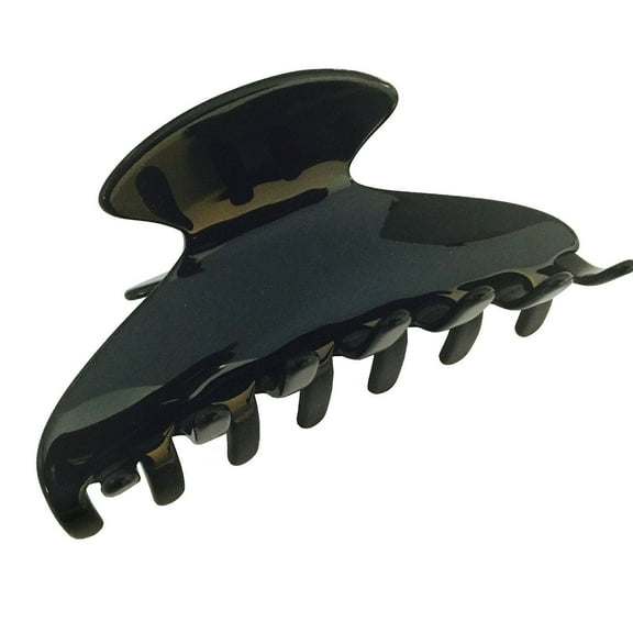 French Amie Long Large Onyx & Cream Tokyo Handmade Celluloid Jaw Hair claw