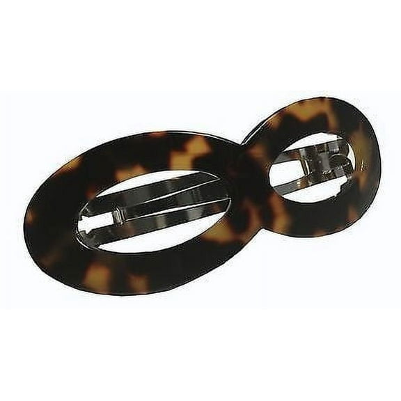 French Amie Medium Infinity Handmade Tokyo Silver Grey Onyx Hair Clip Barrette