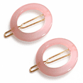thumbnail image 1 of French Amie Mini Circle 1 ¼” Hair Clip - Snap Tige Boule Women Barrette Set Of 2 (Pink), 1 of 50