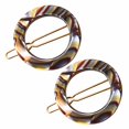 thumbnail image 1 of French Amie Mini Circle 1 ¼” Hair Clip - Snap Tige Boule Women Barrette Set Of 2 (SilverOnyx), 1 of 50
