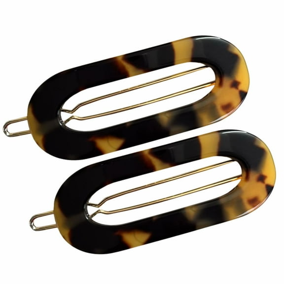 French Amie Mini Oval 2&rdquo; Celluloid Handmade Snap Tige Boule Hair Clips