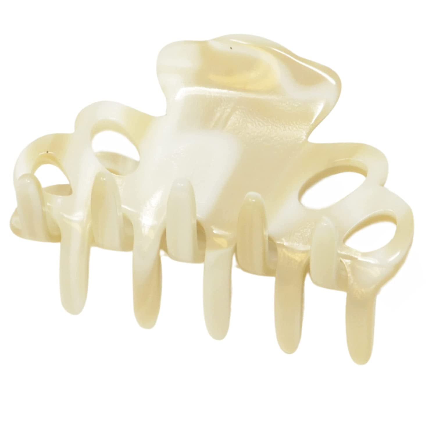 French Amie Orchids Small 2" Handmade Celluloid Flexible Hair Claw Clip