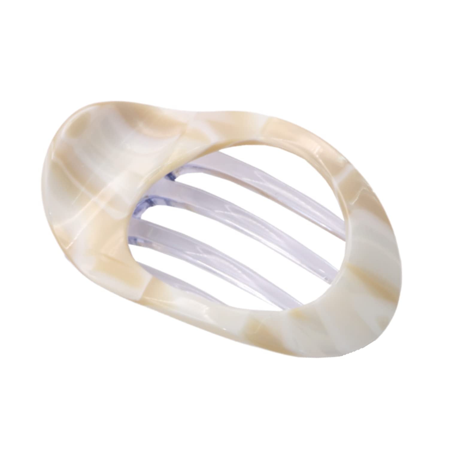 French Amie Oval 3" Small Handmade Side Slide Hair Claw Clip for Fine Hair