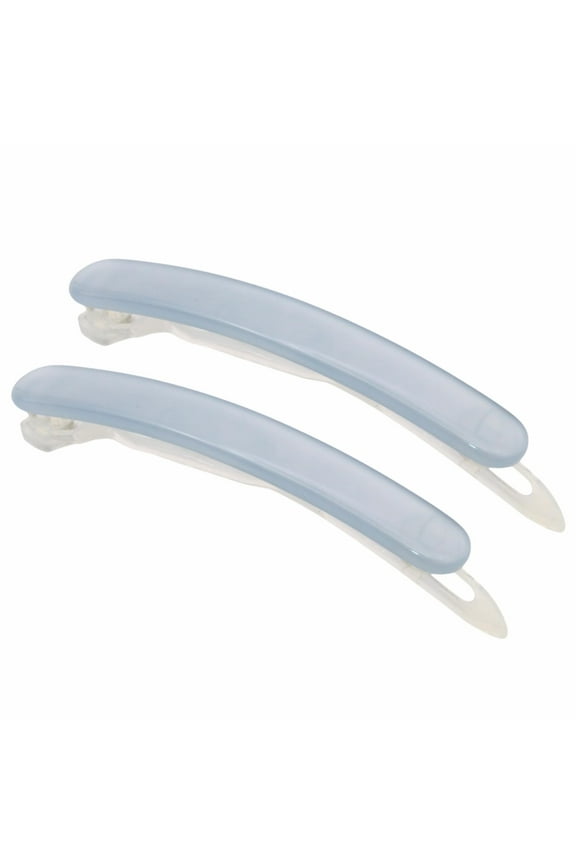 Rounded Oblong Small Cellulose No Metal Hair Slide Barrettes(2 Pcs)