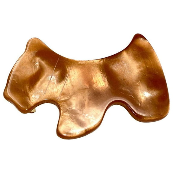 French Amie Scottish Dog Puppy 2" Small Celluloid Handmade Hair Barrette
