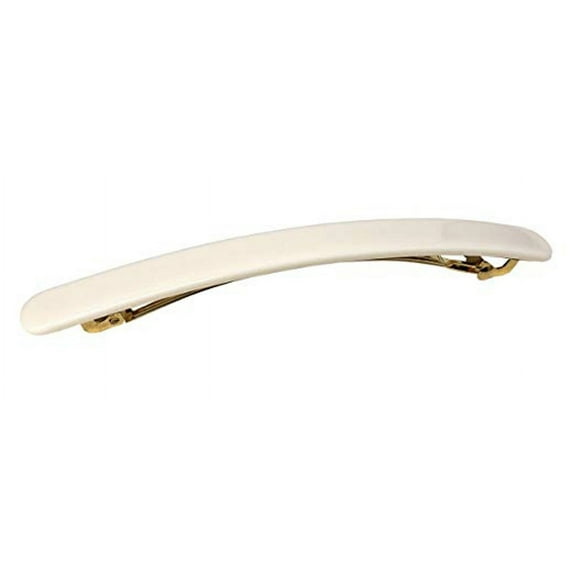 French Amie Skinny Lean Black Rounded Edges Handmade Hair Clip Barrette