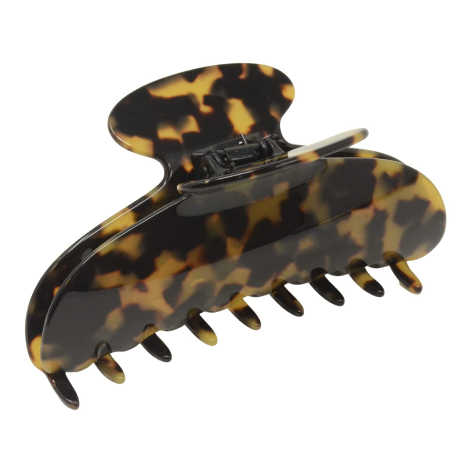 French Amie Thin Oval Large 4 1/4&rdquo; Handmade Celluloid Jaw Hair Claw for Women