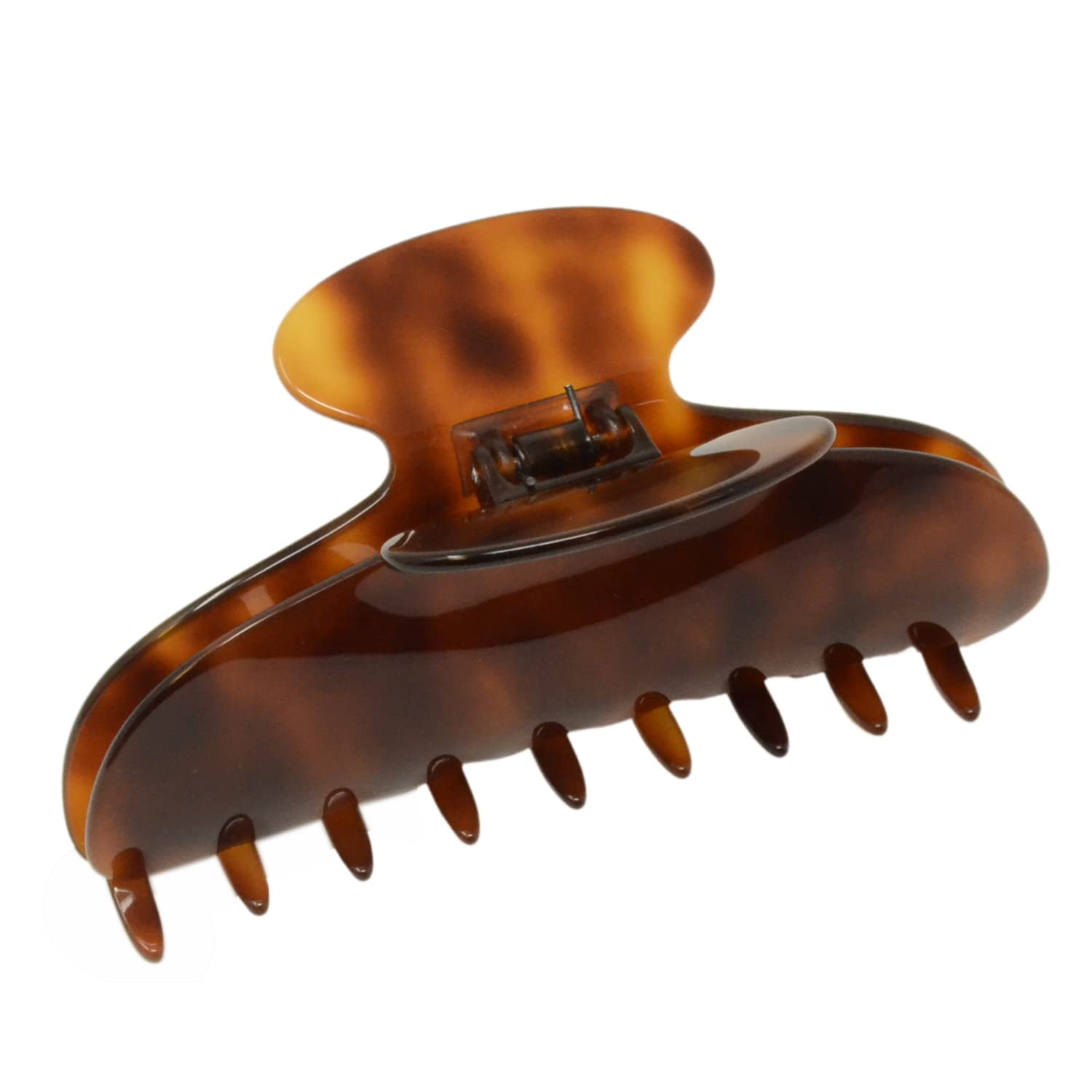French Amie Thin Oval Large 4 1/4&rdquo; Handmade Celluloid Jaw Hair Claw for Women