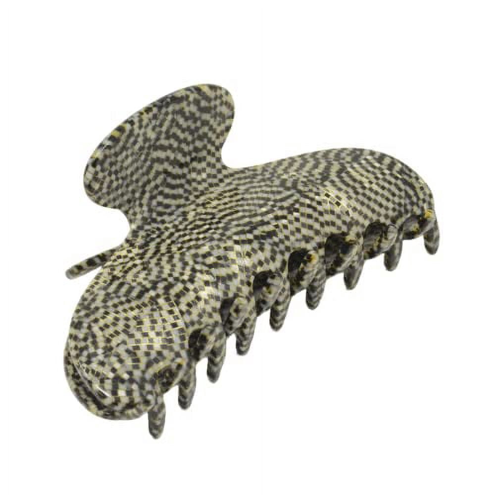 French Amie Thin Oval Large 4 1/4&rdquo; Handmade Celluloid Jaw Hair Claw for Women